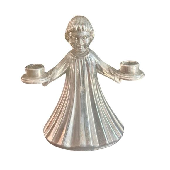 Vintage Pewter Choir Boy Candle Holder – Made in Italy - Picture 1 of 4